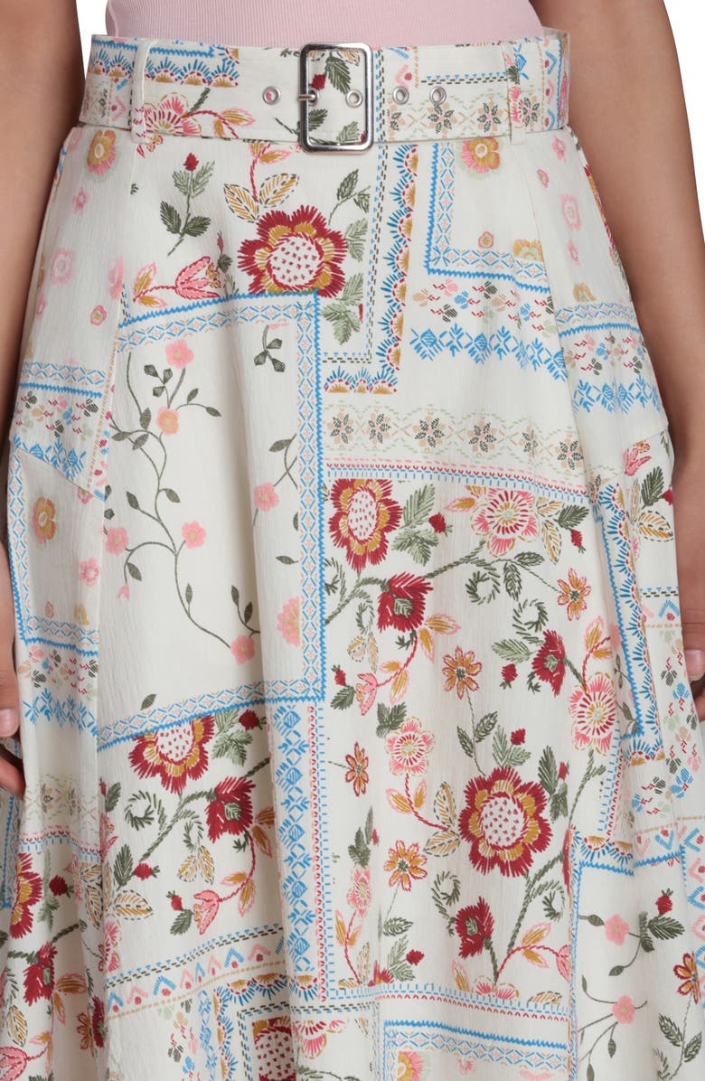 Bagatelle Belted Midi Skirt, Alternate, color, Garden Bandana