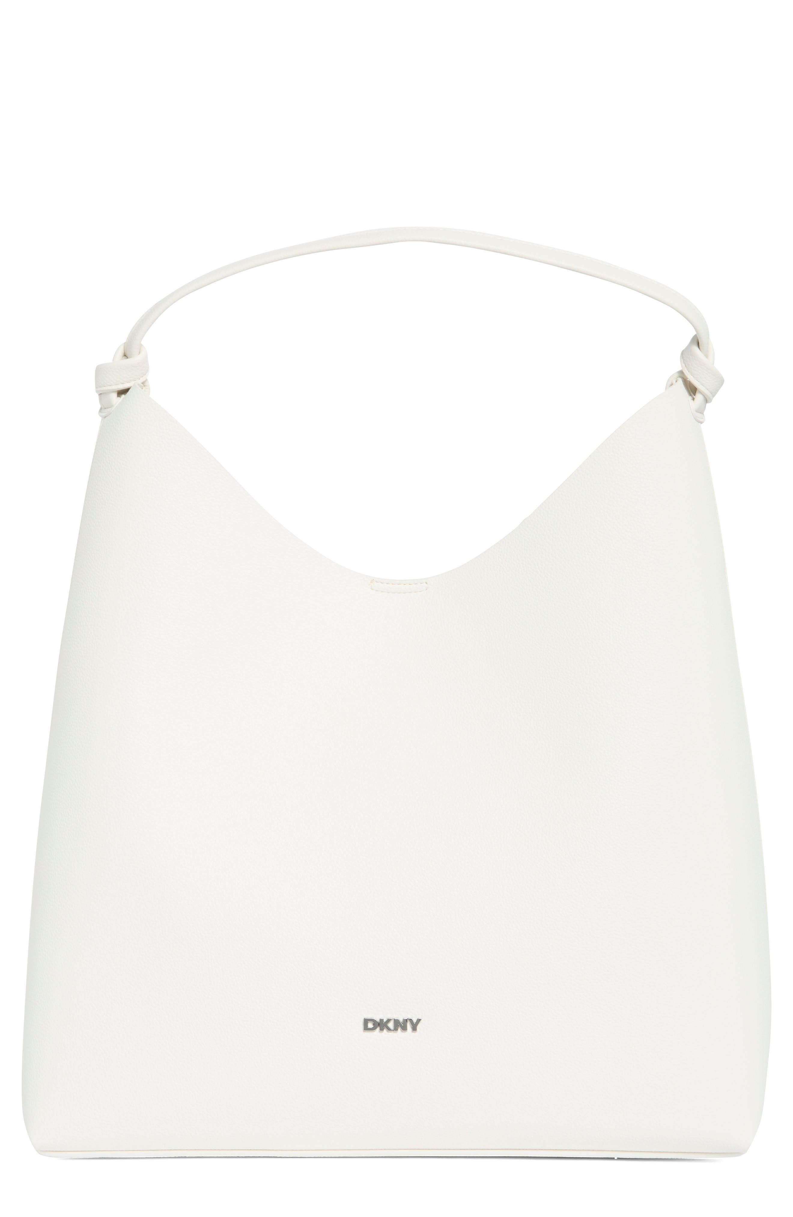DKNY Paula Hobo Bag with Pouch, Main, color, Marshmallow