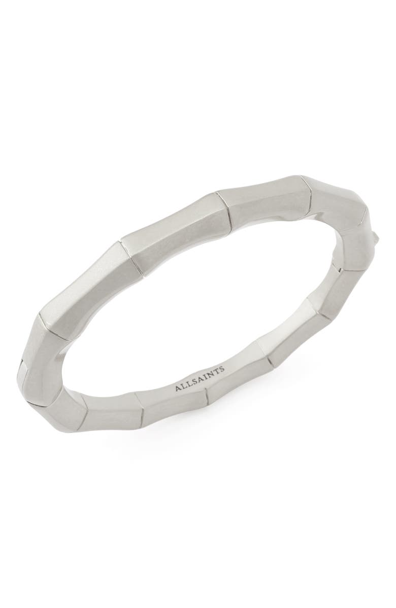 AllSaints Angular Hinged Bangle, Alternate, color, Warm Silver