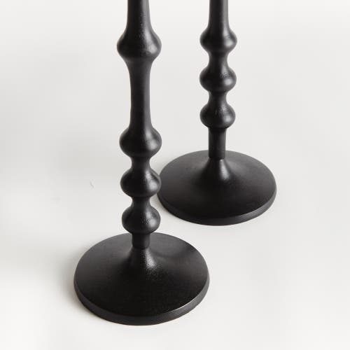 Napa Home & Garden Nicholas Taper Holders, Set Of 2 In Black