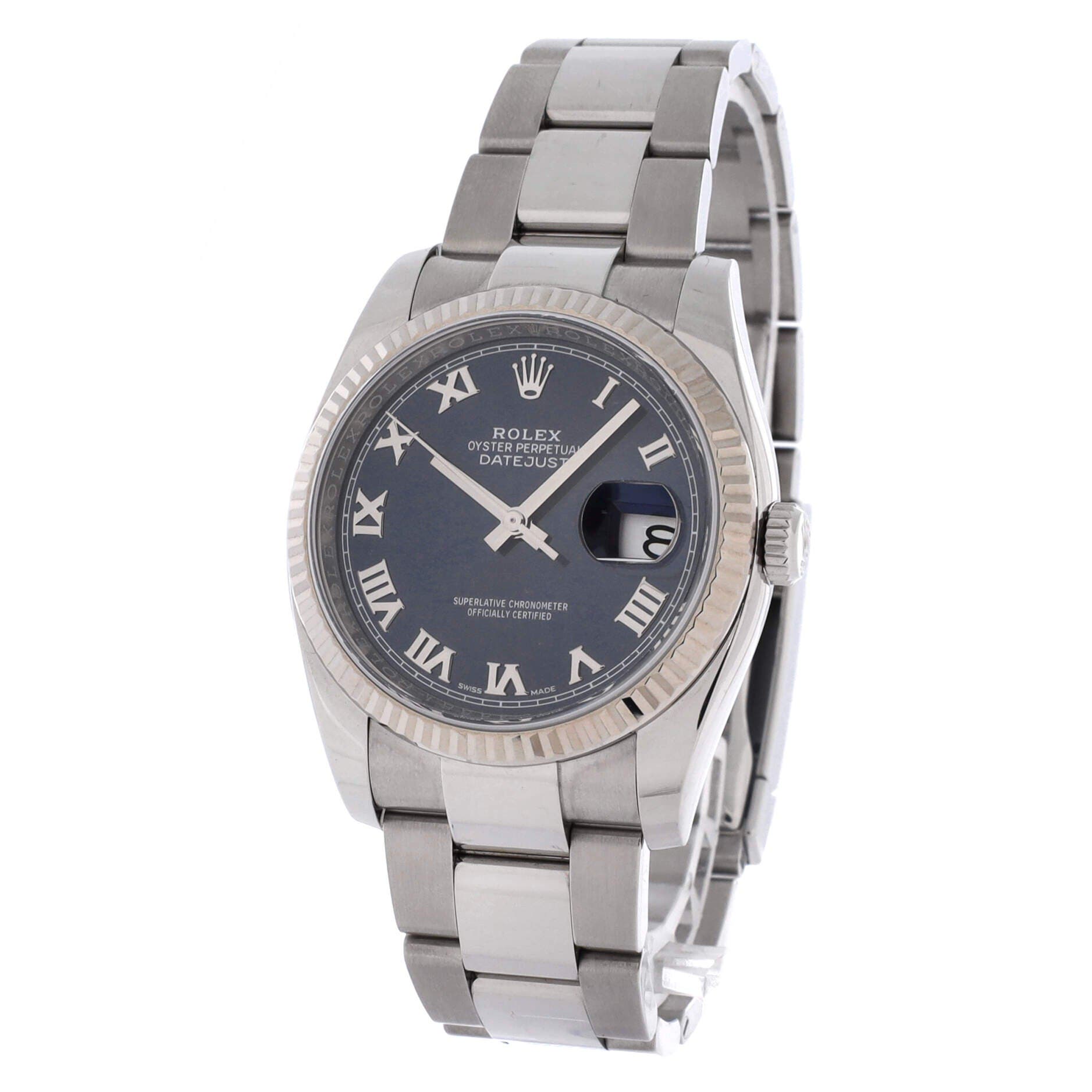 Oyster Perpetual Datejust Automatic Watch Stainless Steel and White Gold 36, Alternate, color, Metallic Silver