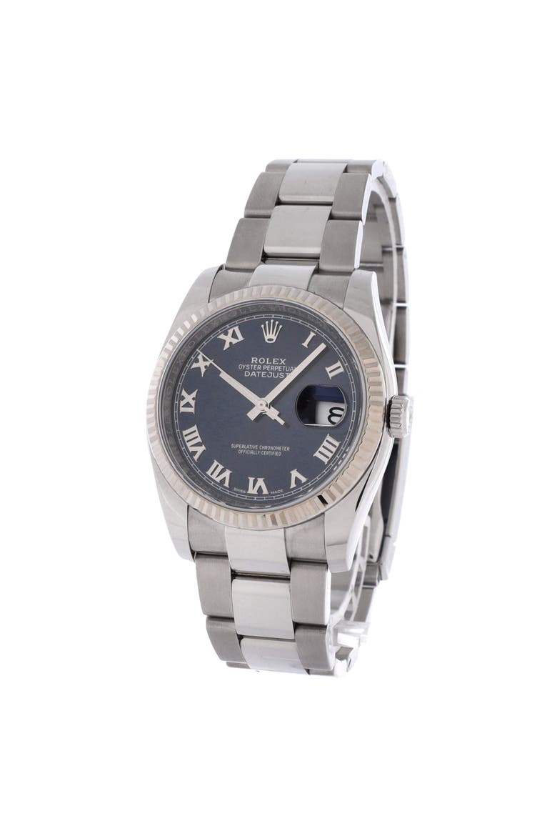 Oyster Perpetual Datejust Automatic Watch Stainless Steel and White Gold 36, Alternate, color, Metallic Silver