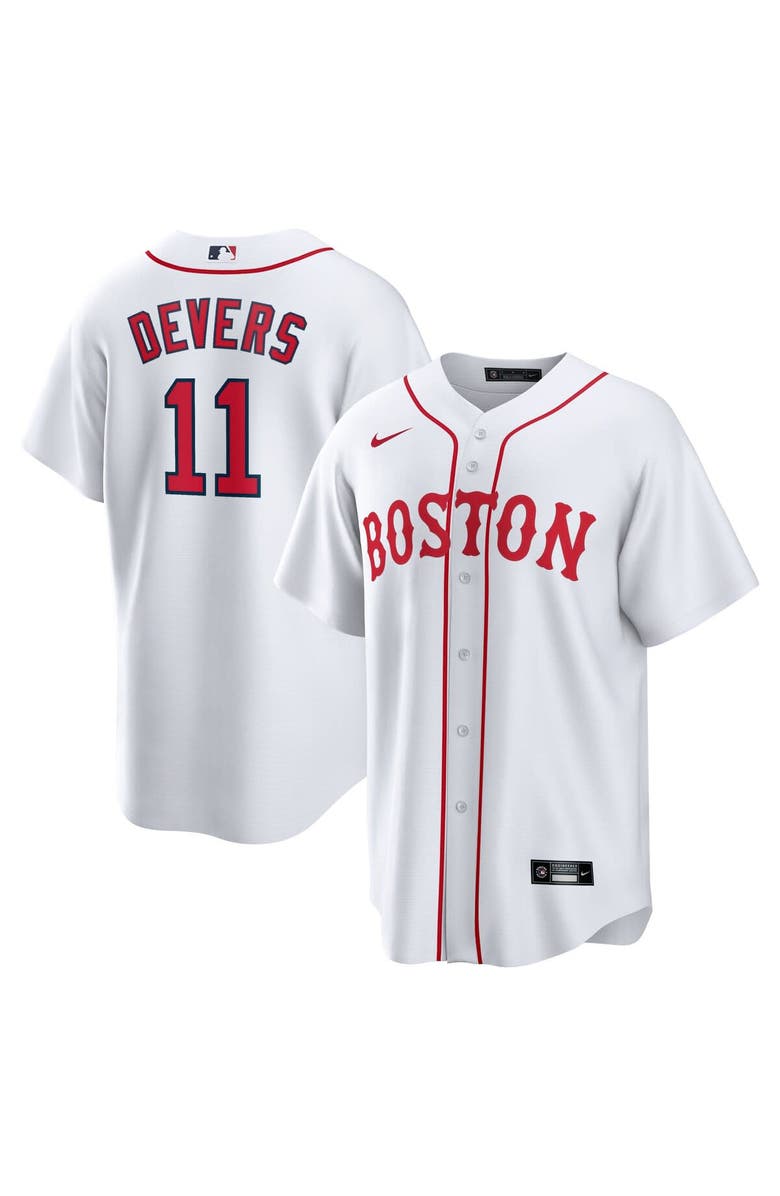 Nike Men's Nike Rafael Devers White Boston Red Sox 2021 Patriots' Day Official Replica Player Jersey, Main, color, 