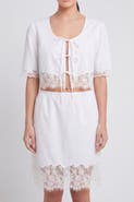 nuaje nuaje Soleil Lace Trim Cotton Skirt