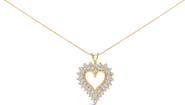 Haus of Brilliance .925 Sterling Silver 3.00 Cttw Round Cut Diamond Cluster Heart Pendant Necklace
