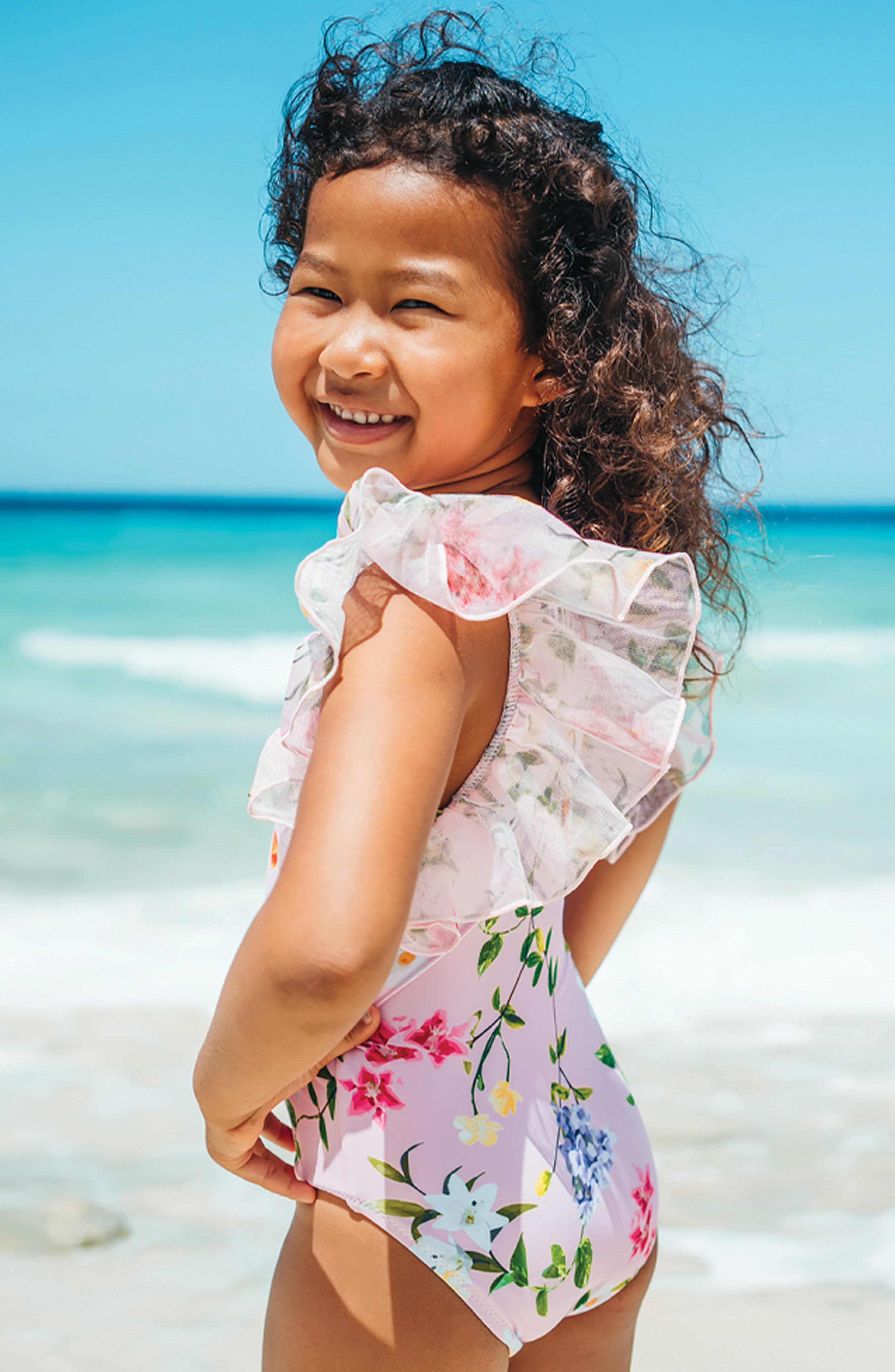 Shade Critters Kids' Wildflowers Tulle One-Piece Swimsuit | Nordstromrack