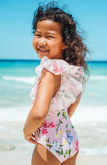 Kids' Wildflowers Tulle One-Piece Swimsuit