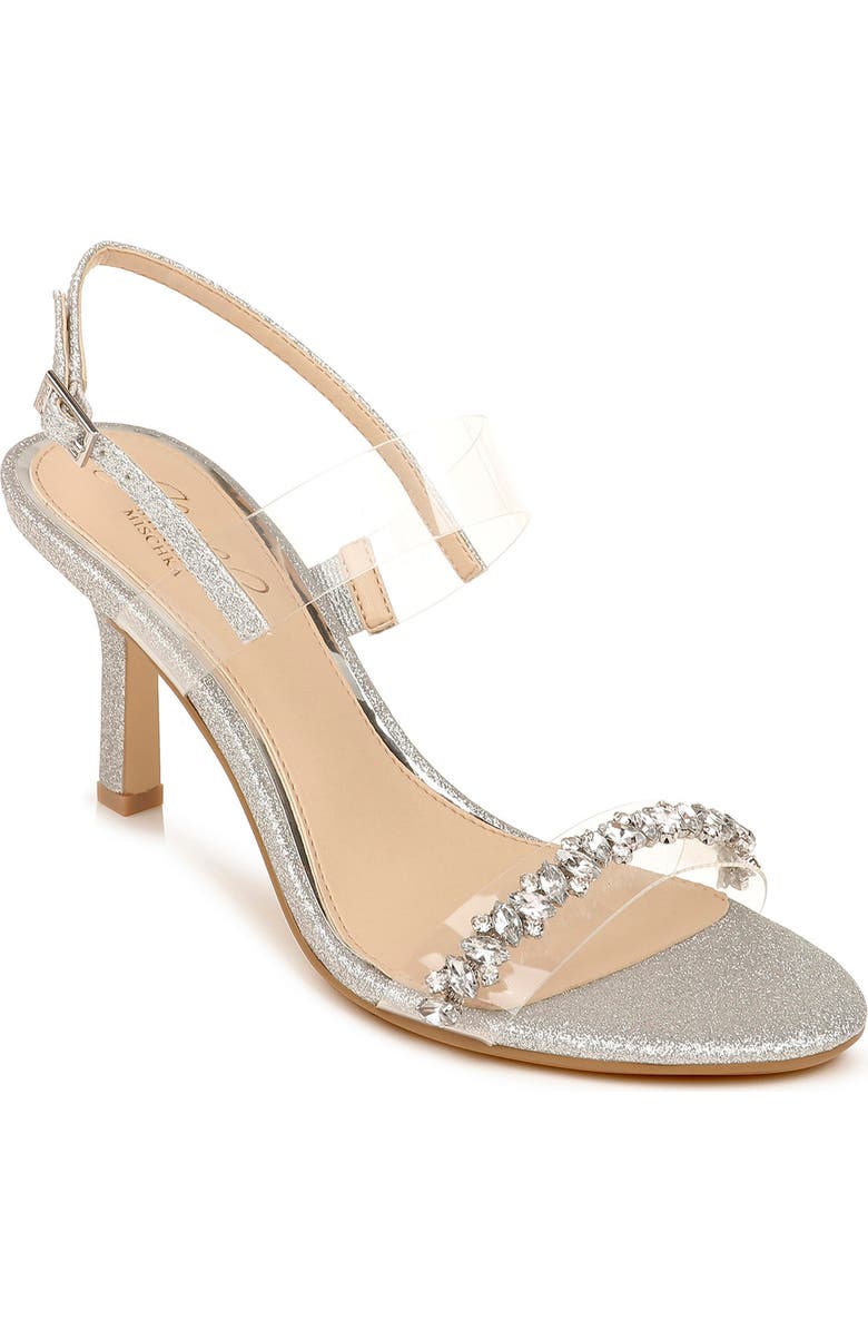 Jewel Badgley Mischka Fairwell Crystal Clear Strap Sandal, Main, color,