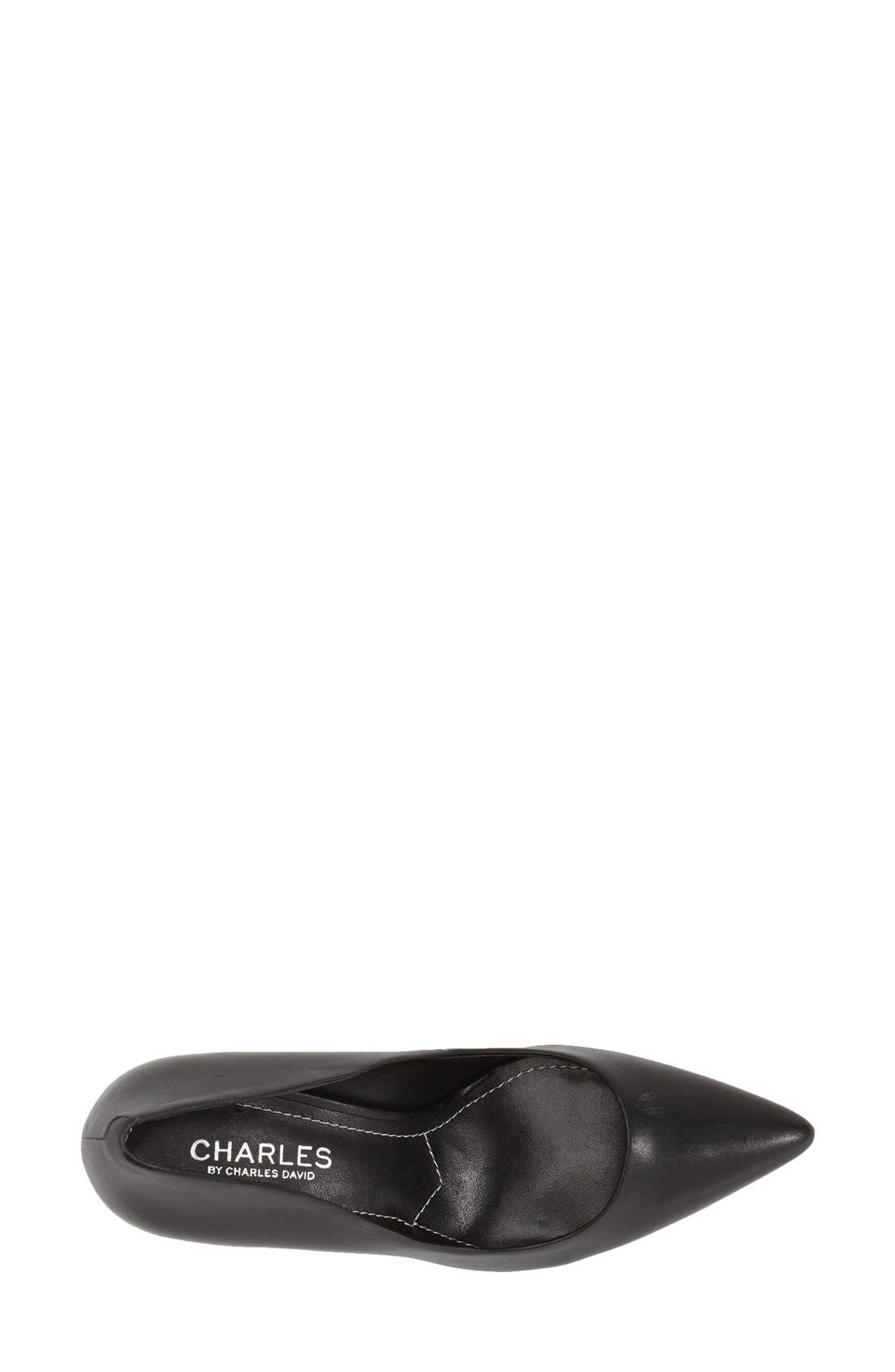 'Sasha' Pointy Toe Pump, Alternate, color, BLACK LEATHER