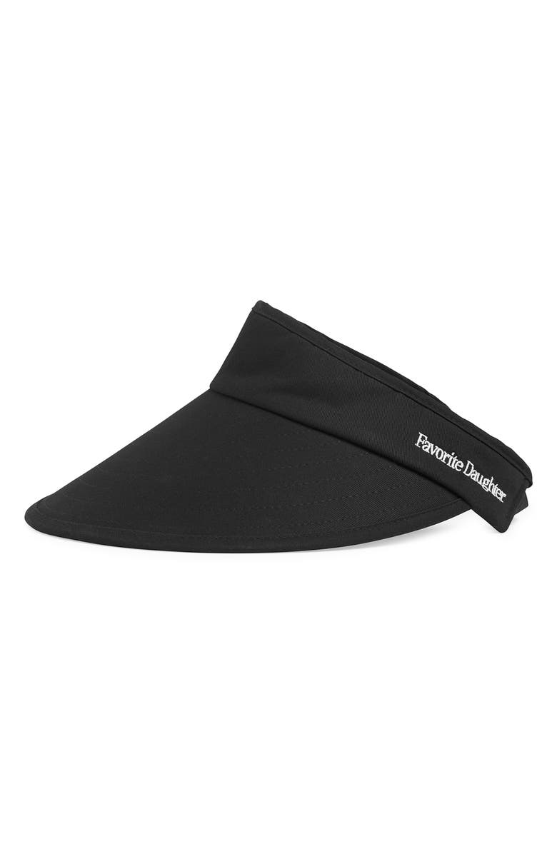 Favorite Daughter Wide Brim Twill Visor, Alternate, color, Black/White