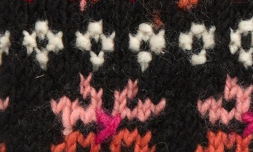 French Knot River Hand Knit Wool Mittens In Black