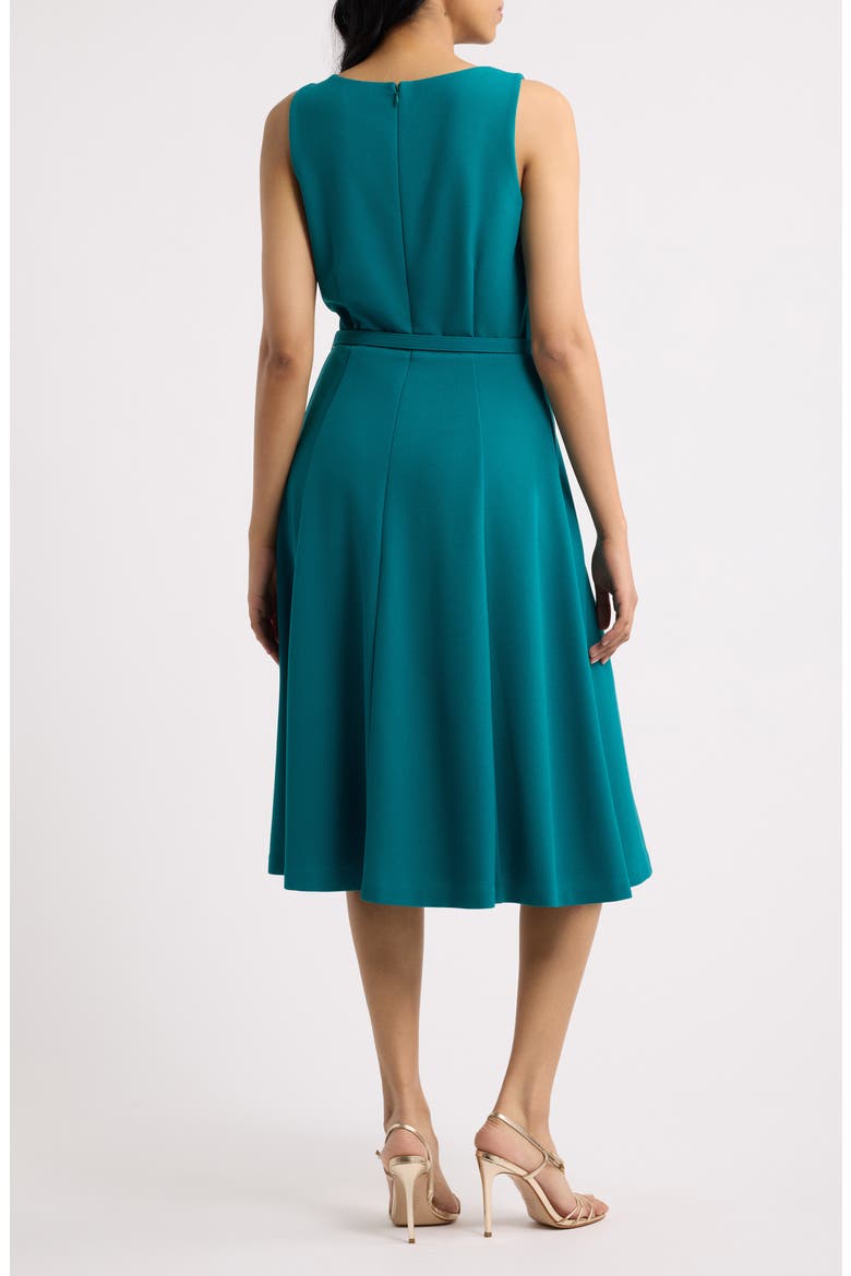 Embellished Sleeveless Crepe Dress, Alternate, color, EMPRESS TEAL