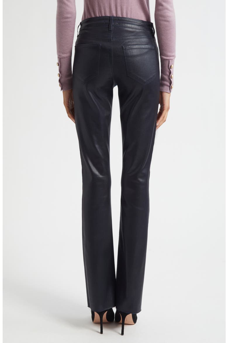 Ruth Coated High Waist Raw Hem Straight Leg Jeans, Alternate, color, METRO COATED