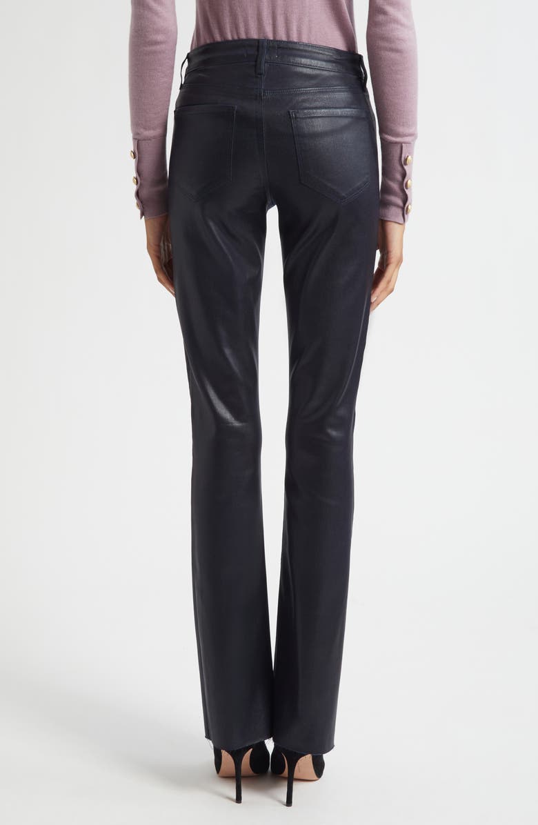 L'AGENCE Ruth Coated High Waist Raw Hem Straight Leg Jeans, Alternate, color, Metro Coated