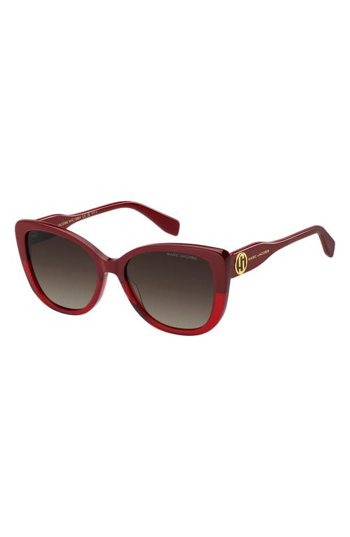 Marc Jacobs 55mm Gradient Cat Eye Sunglasses In Burgundy