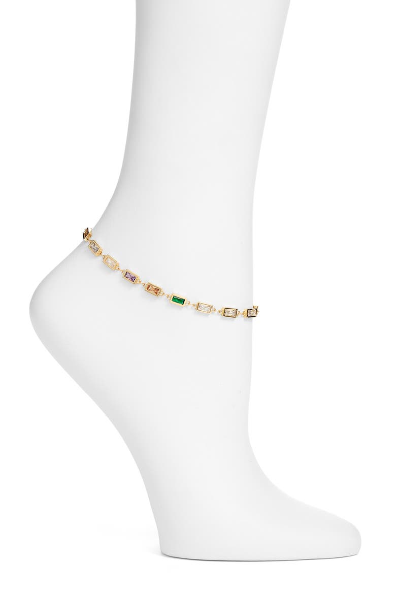 Prism Crystal Anklet, Main, color, MULTI/ GOLD