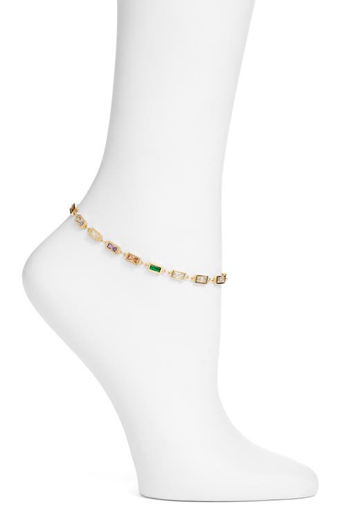 VIDAKUSH Prism Crystal Anklet in Multi/Gold 