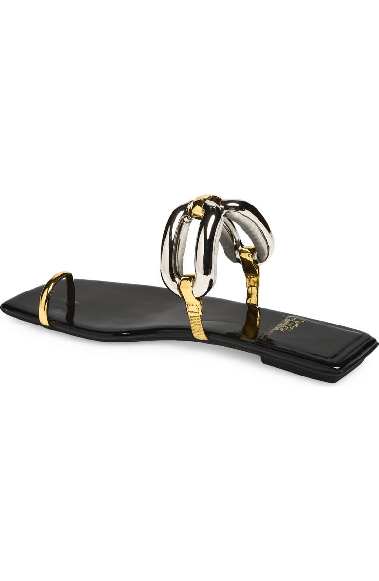 Jeffrey Campbell Guilded-2 Toe Loop Sandal, Alternate, color, Black Patent Combo