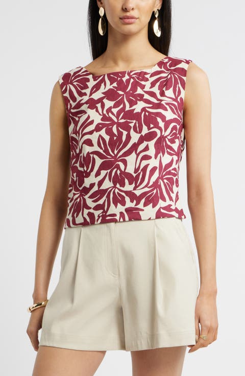 Linen Blend Shell Top