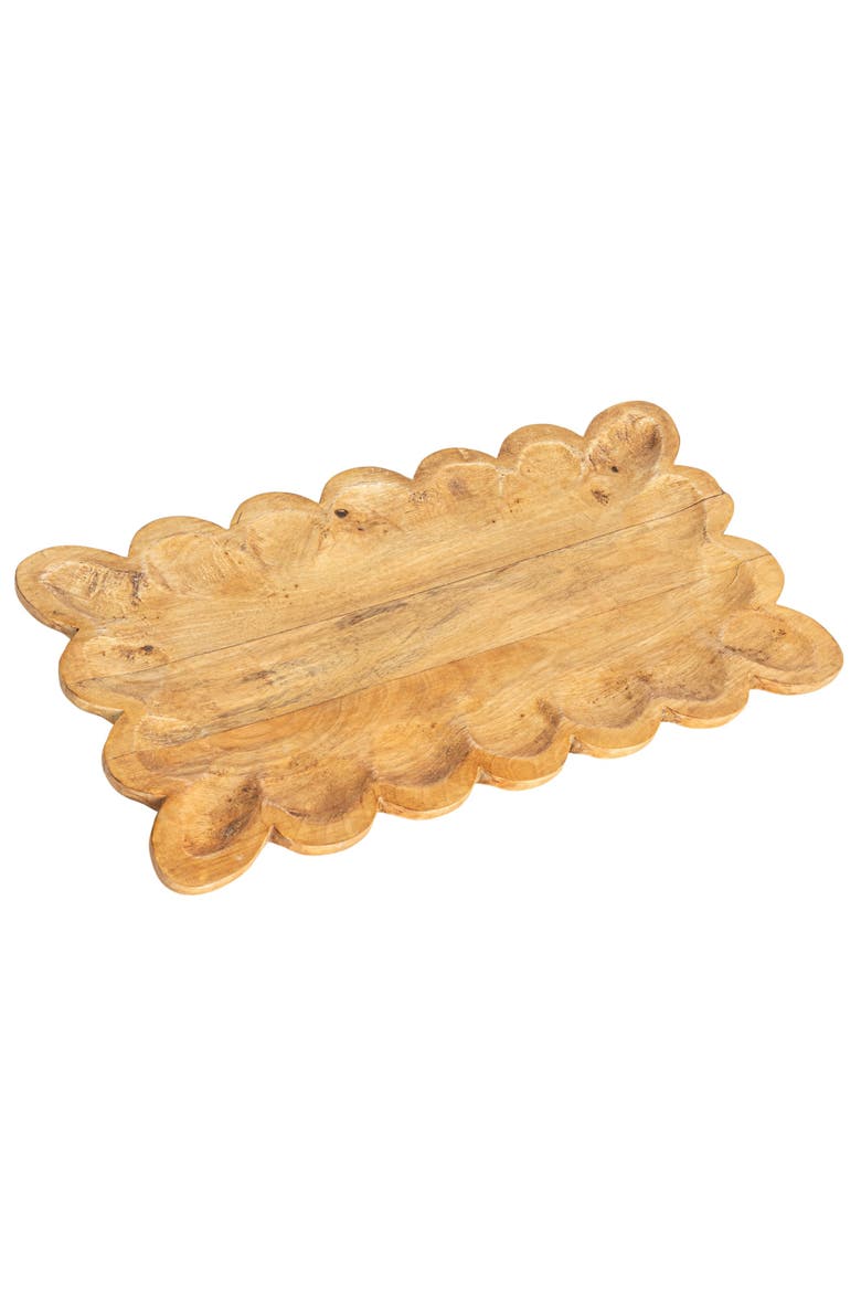 Scalloped Mango Wood Tray, Natural, Main, color, Natural