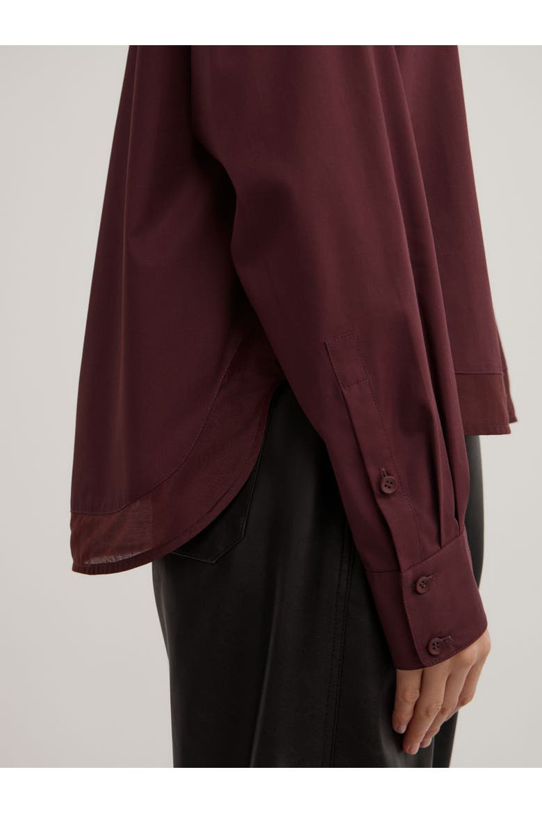 Sheer Insert Shirt, Alternate, color, Wine
