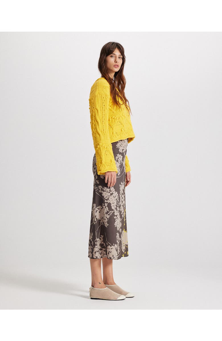 THEO The Label Hydra Printed Maxi Skirt, Alternate, color, Wheat/Gold