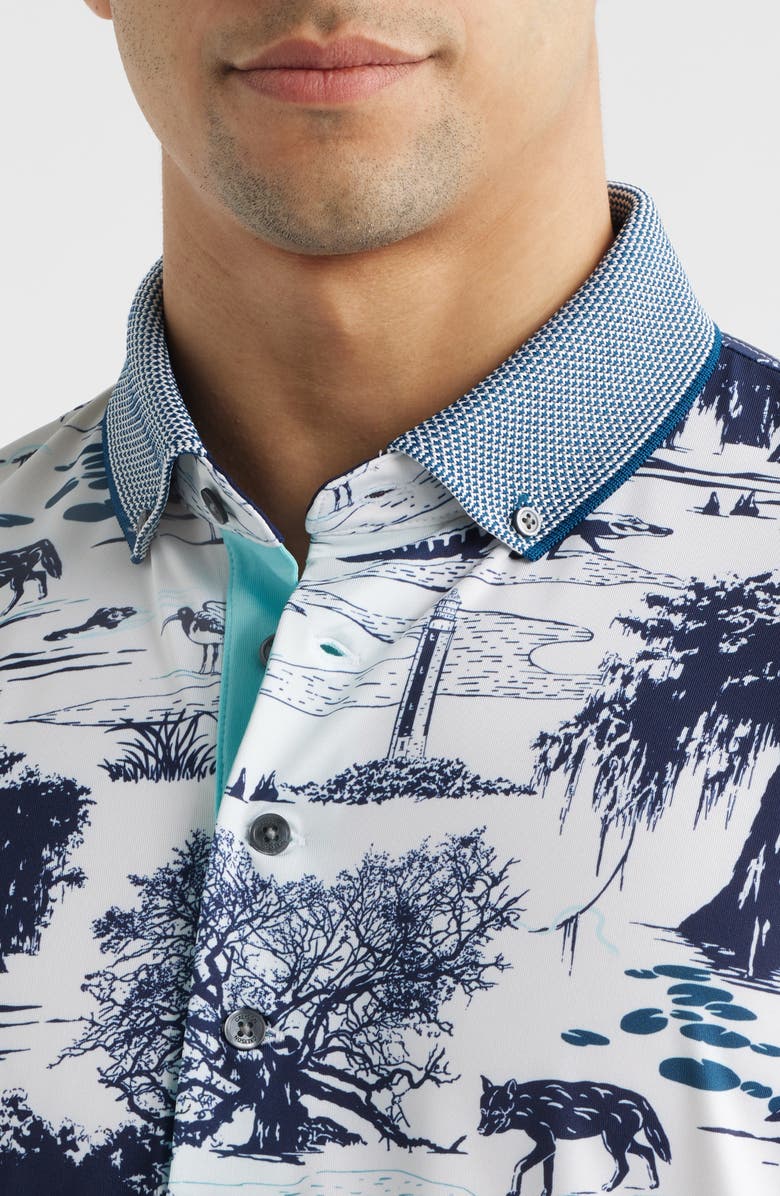 Greyson Angel Oak Performance Button-Down Golf Polo, Alternate, color, Arctic
