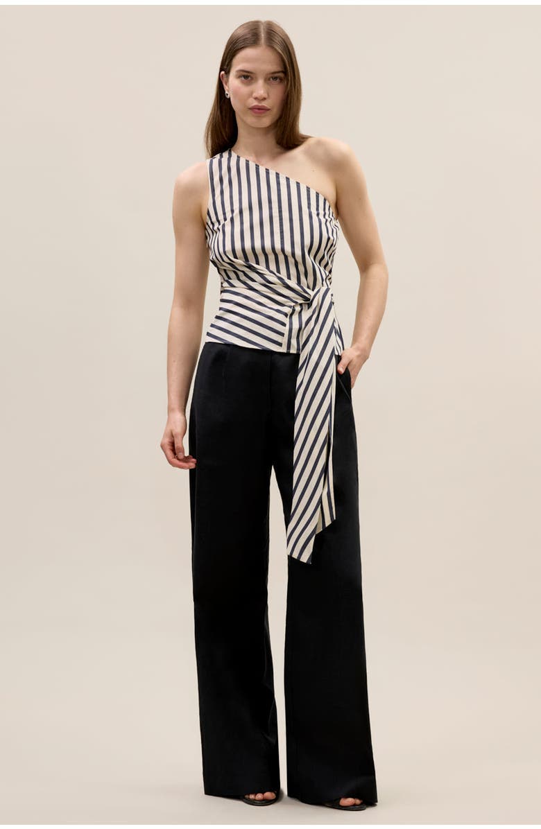 Rebecca Taylor Isla Stripe Poplin Top, Alternate, color, Cream Stripe