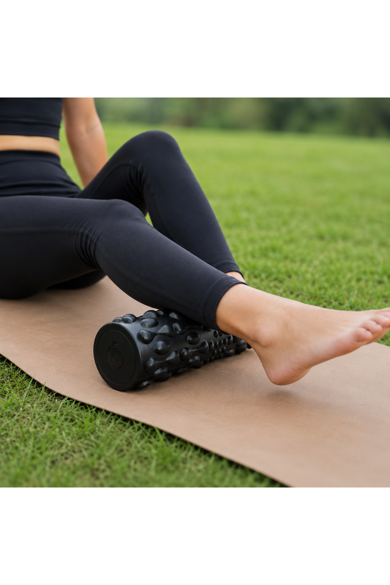 Vibrating Foam Roller & Neck Shoulder Stretcher, Alternate, color, Black