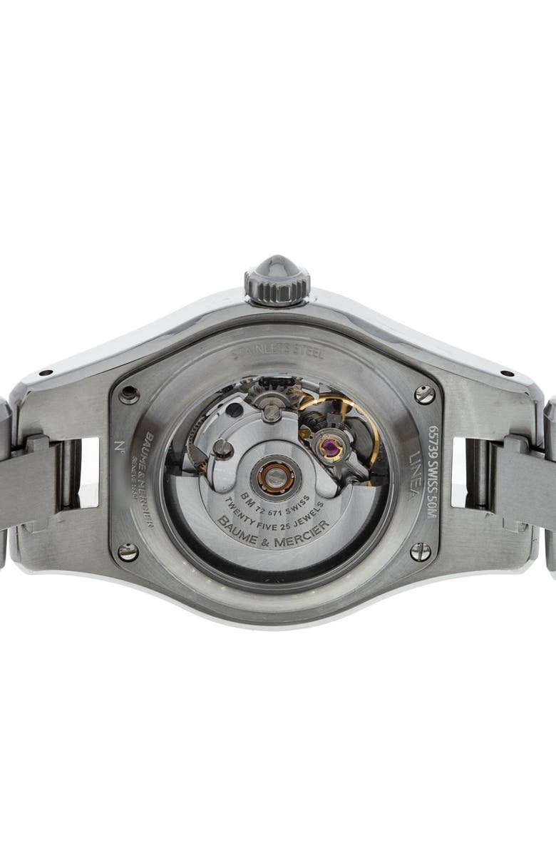 Watchfinder & Co. Baume & Mercier Preowned 2013 Linea M0A10113 Diamond Automatic Bracelet Watch, 27mm, Alternate, color, White