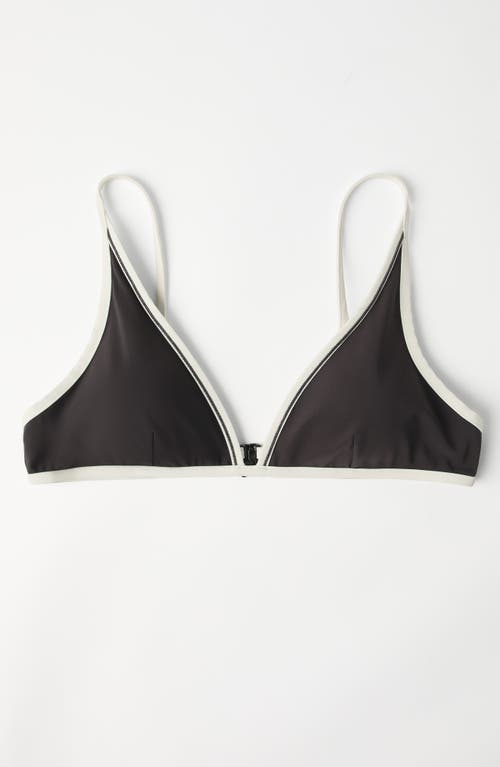 Brunello Cucinelli Techno Jersey Monili-trim Bikini Top In Brown