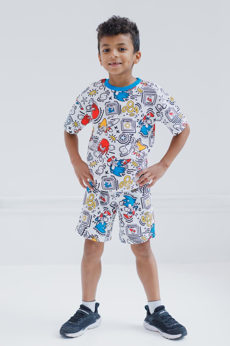 Sonic the Hedgehog 2-Piece Tee and Shorts Set, Alternate, color, Sonic Tails White