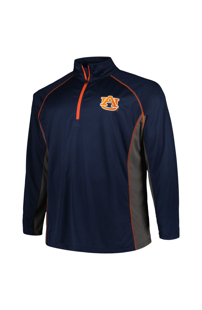 PROFILE Men's Profile Navy Auburn Tigers Big & Tall Quarter-Zip Raglan Jacket, Alternate, color, 