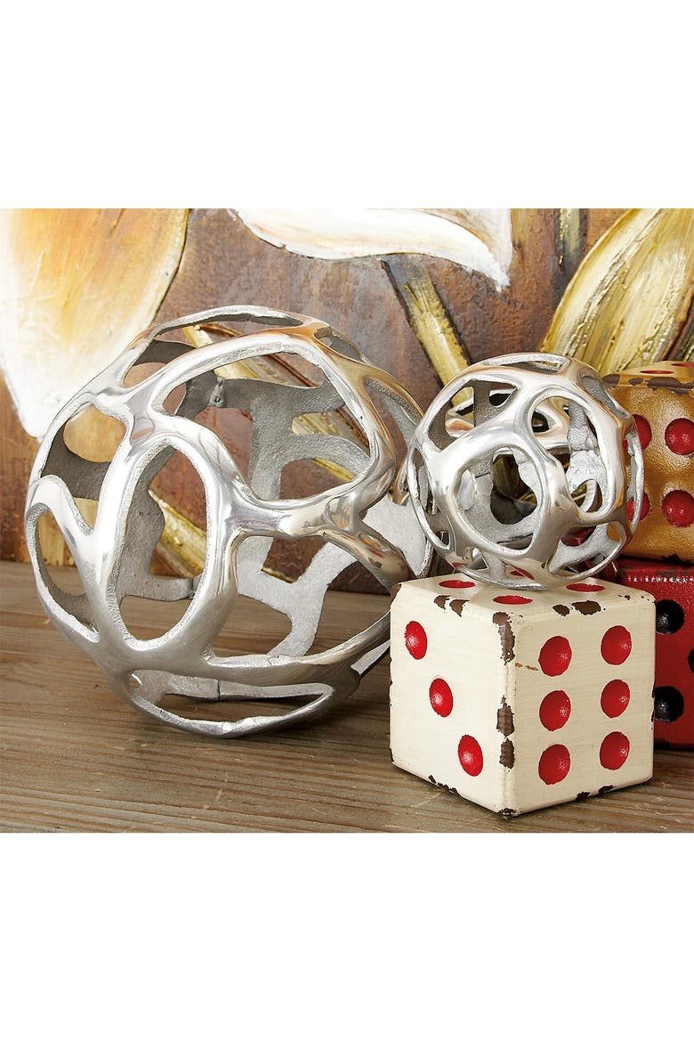 Silvertone Aluminum Contemporary Geometric Sculpture - Set of 3, Alternate, color, SILVER