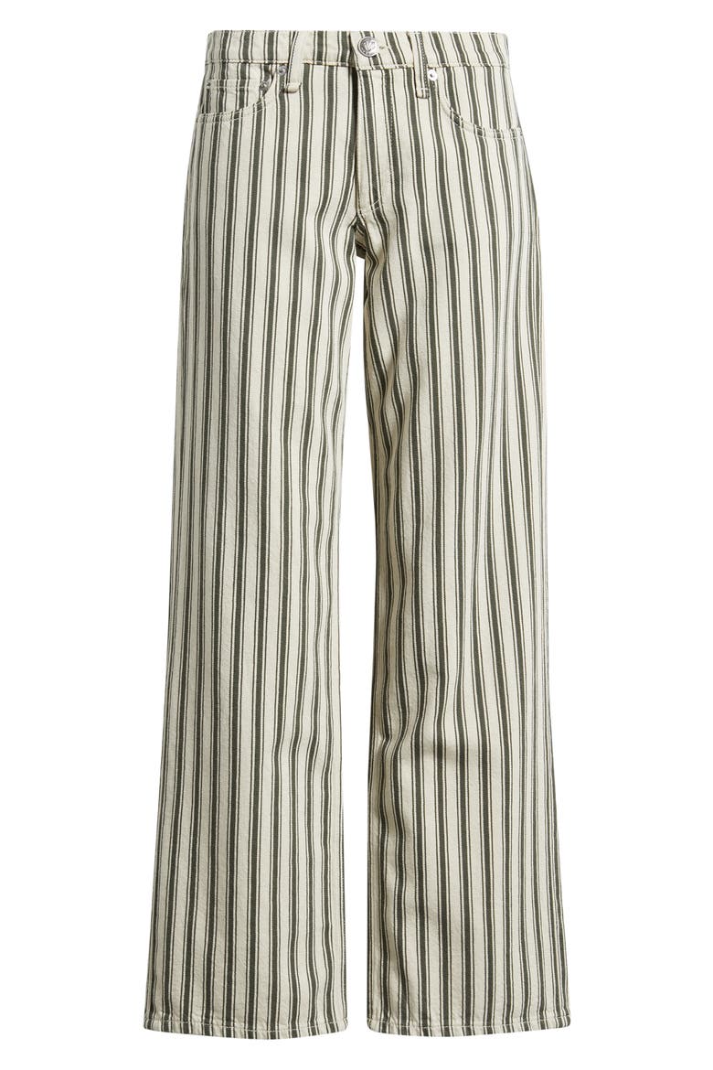 Ultra Featherweight Cam Stripe Low Rise Straight Leg Jeans, Main, color, GREEN STRIPE