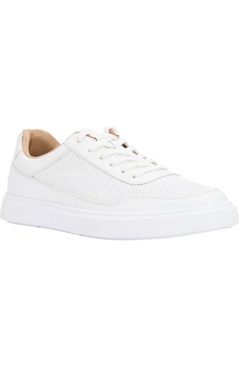 André Assous Andrew Perforated Leather Sneaker, Main, color, White Perf
