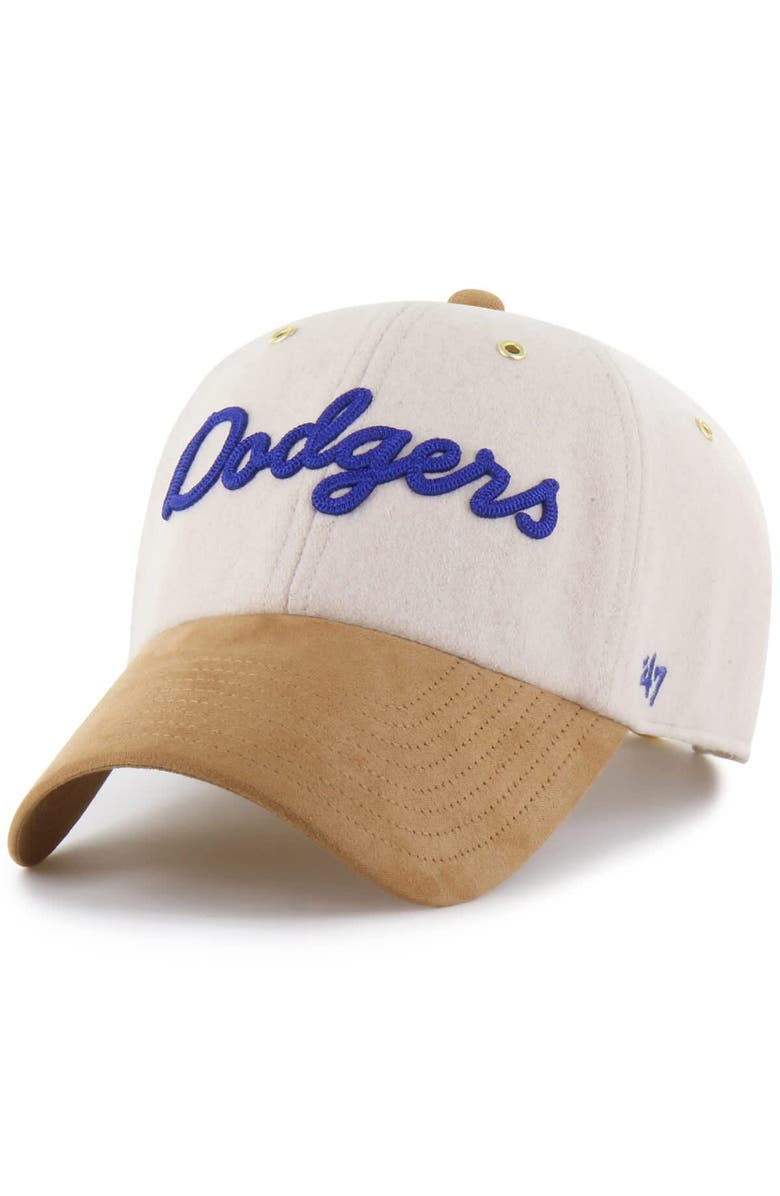 Stoney Clover Lane X '47 Men's '47 x Stoney Clover Lane  Natural/Tan Los Angeles Dodgers Script Charm Clean Up Adjustable Hat, Alternate, color, Natural
