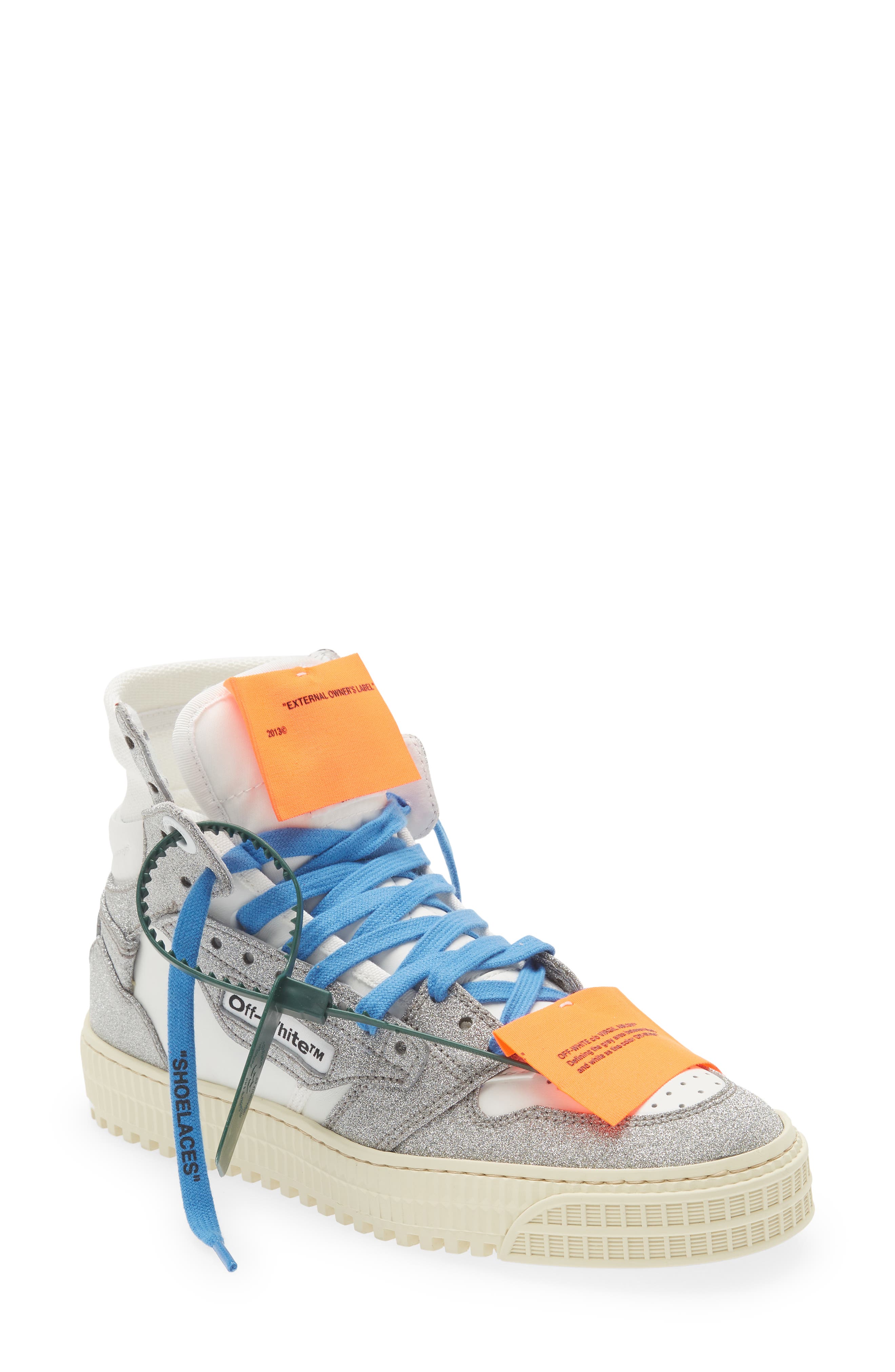 Off-White Off Court 3.0 Glitter High Top Sneaker, Main, color, 
