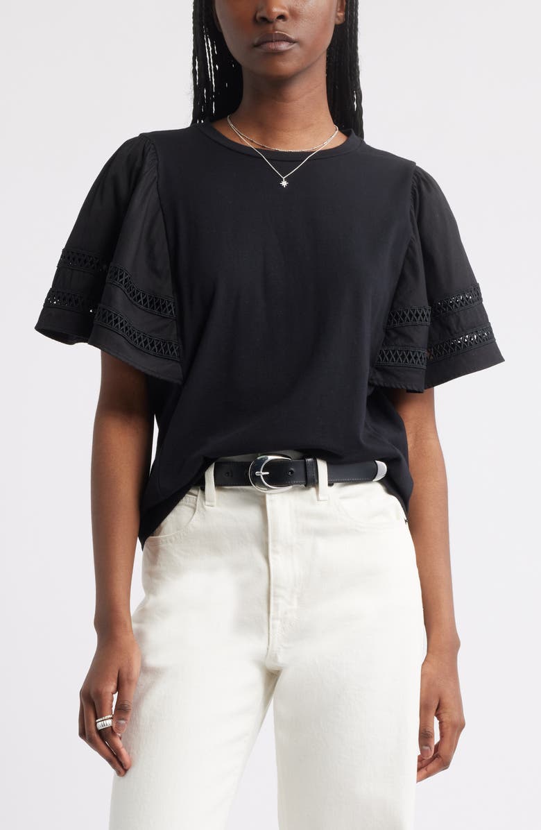 Treasure & Bond Mixed Media Top, Main, color, 