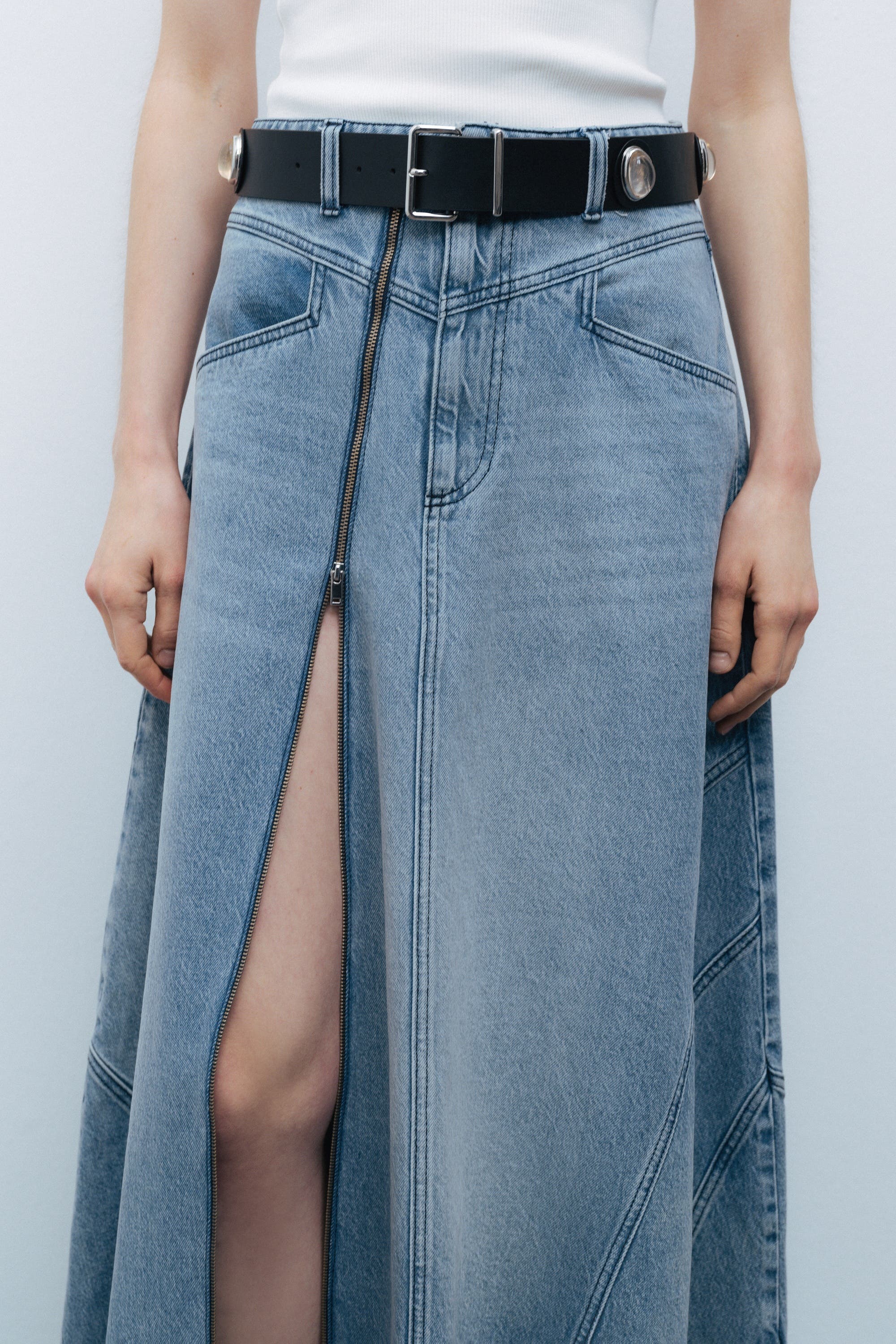 Nocturne Slit Detailed Maxi Denim Skirt (Women) | Nordstrom
