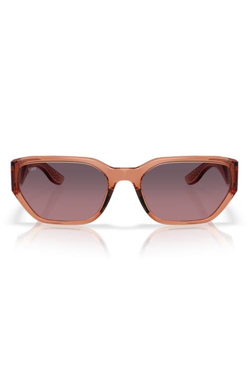 Costa Del Mar Clemente 58mm Polarized Rectangular Sunglasses In Pink Sands/rose Gradient 580g