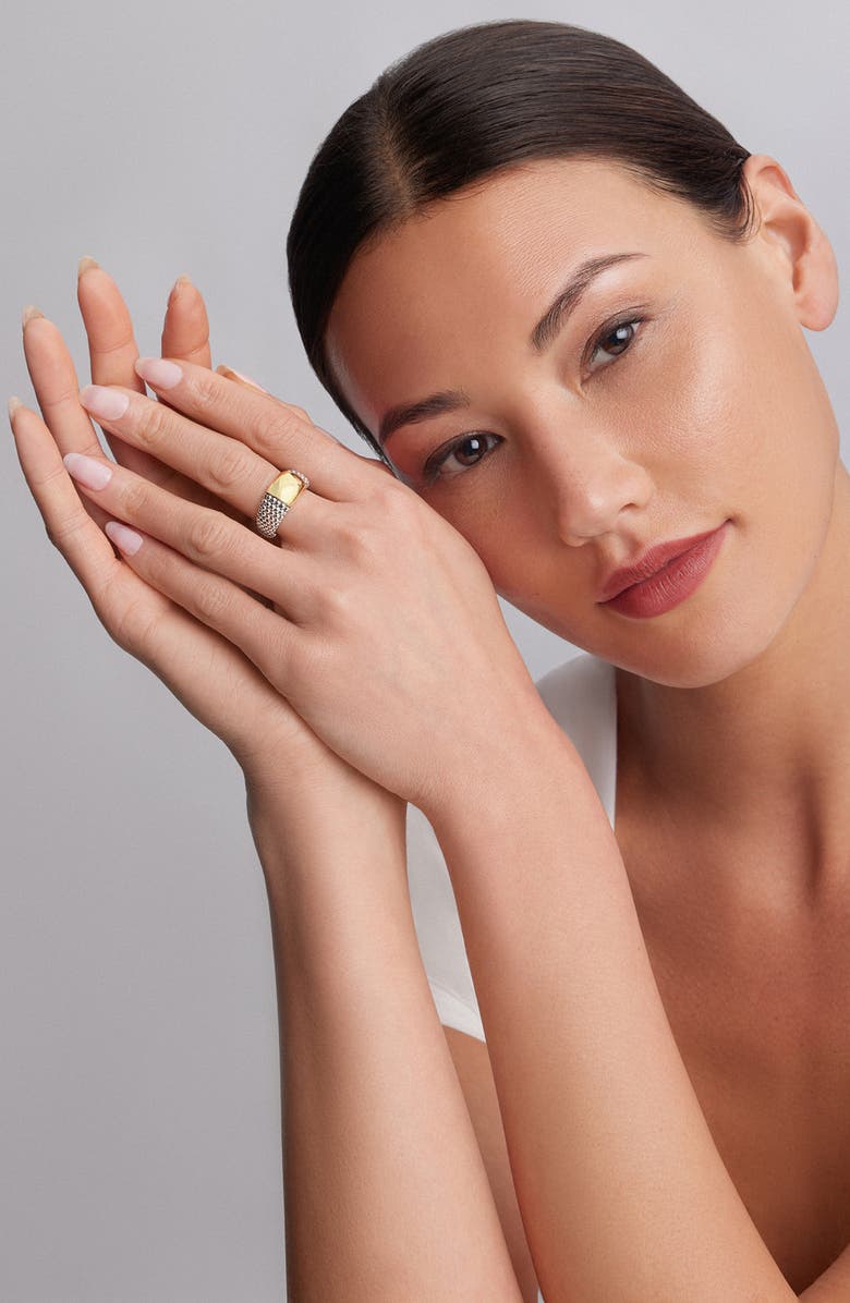 LAGOS Signature Caviar High Bar Ring, Alternate, color, Silver/ Gold