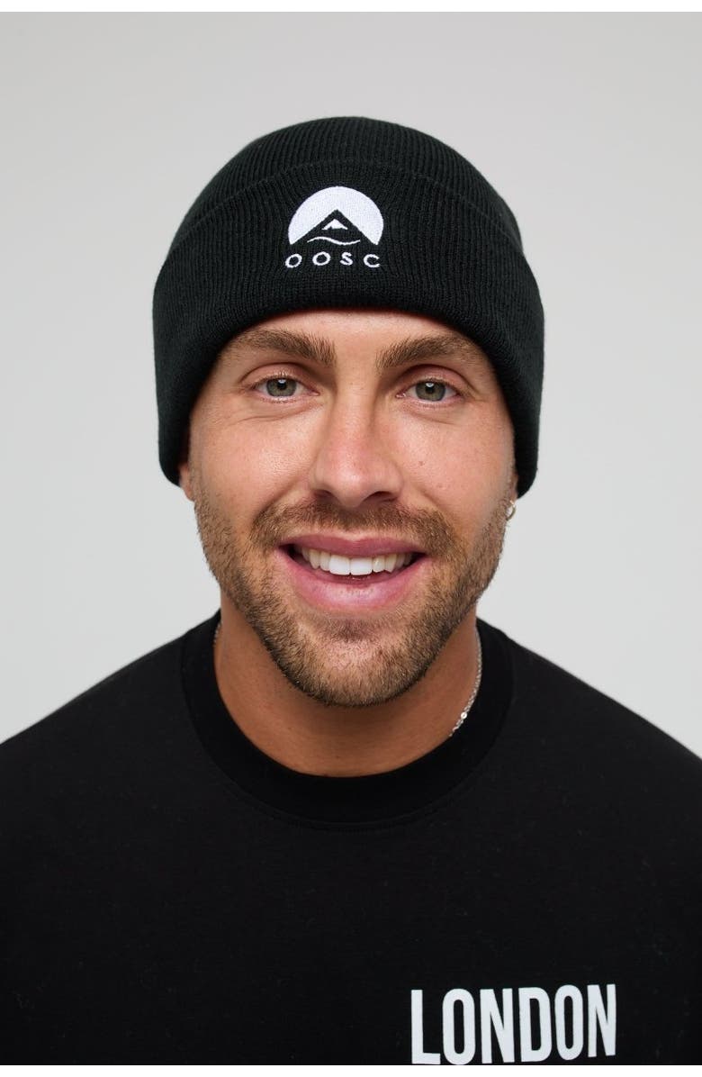 OOSC Classique Beanie - Black with White Logo, Alternate, color, Black With White Logo