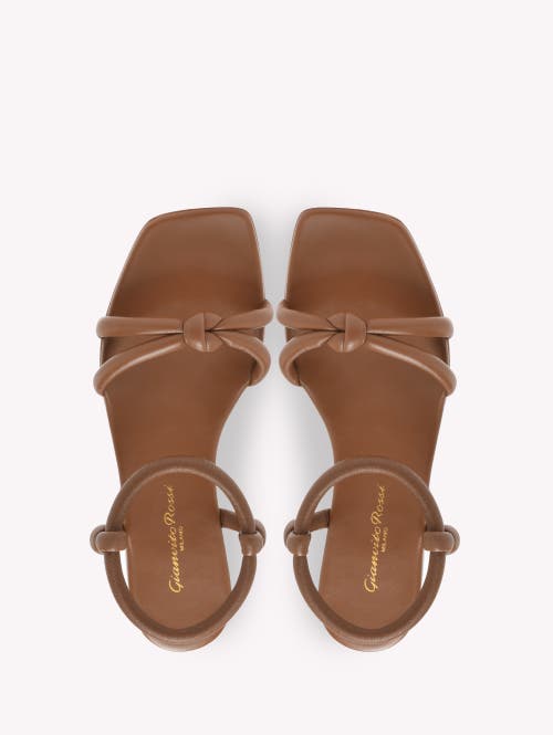 Gianvito Rossi Flat Sole Knotted Straps Sandals In Brown