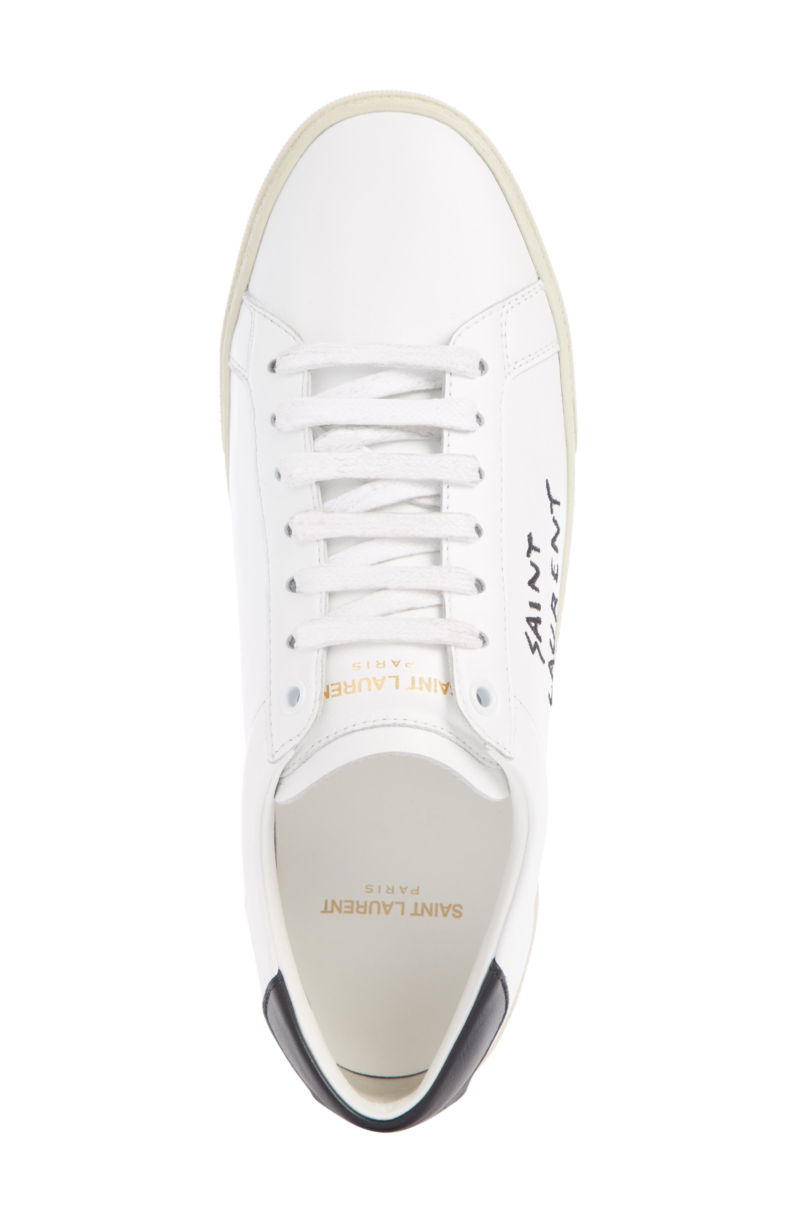 Saint Laurent Court Classic Embroidered Logo Sneaker, Alternate, color, 