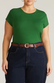 Universal Standard Ashley Cap Sleeve Cotton T-Shirt