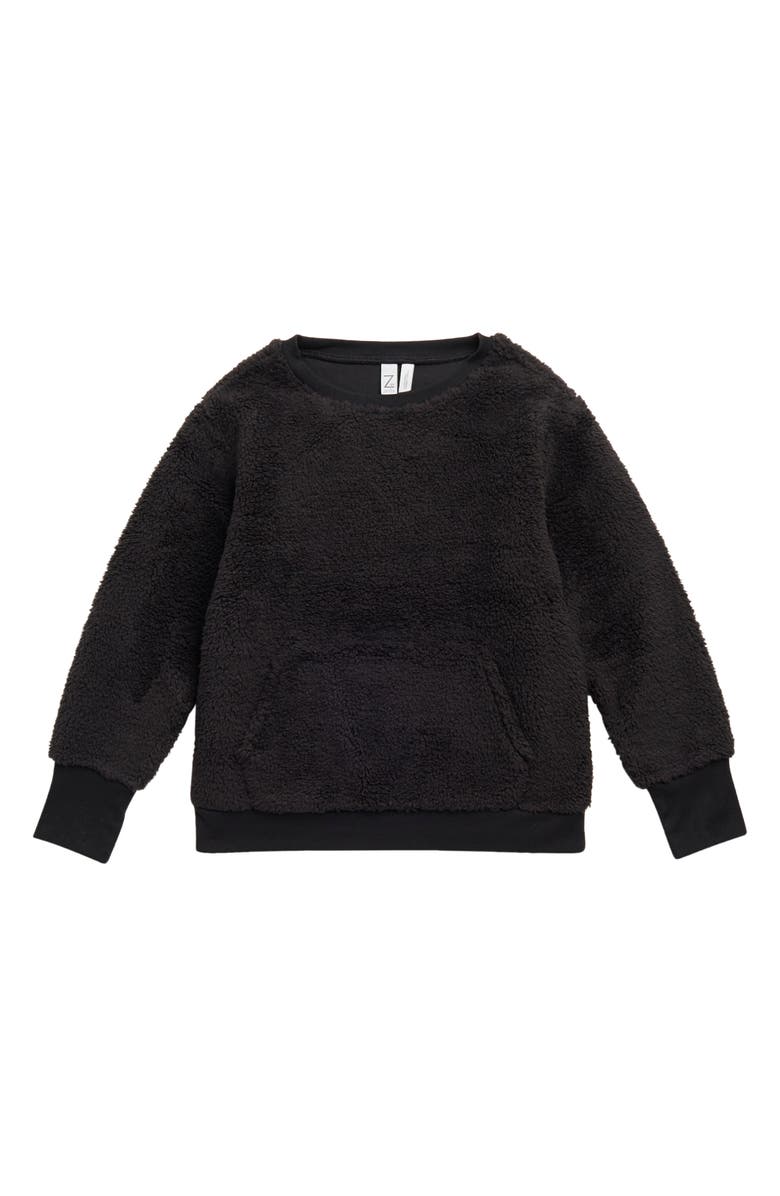 Z by Zella Girl Kids' Faux Shearling Pocket Pullover, Main, color,