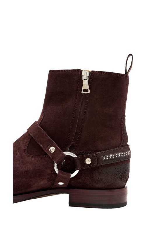 John Varvatos Regent Harness Chain Zip Boot In Burgundy
