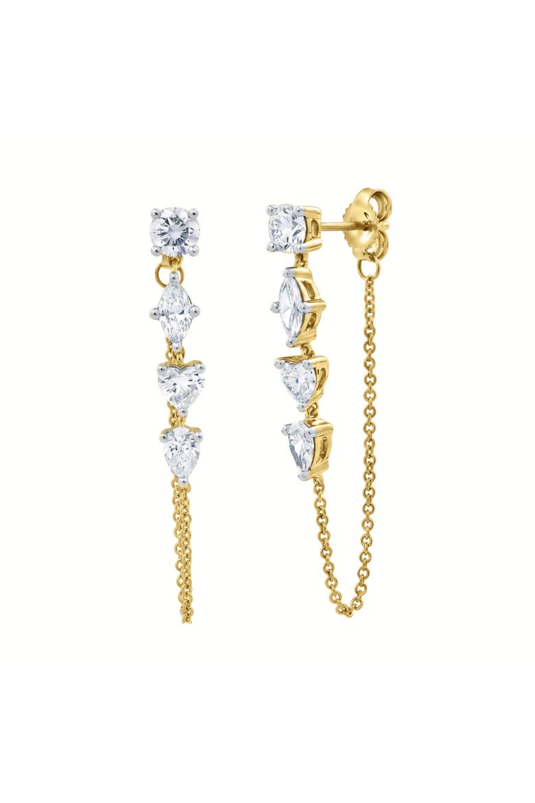 Elenya 14K Gold Lab Grown Diamond Drop Earrings - 1.5 Ct, Main, color, 14K Yellow Gold
