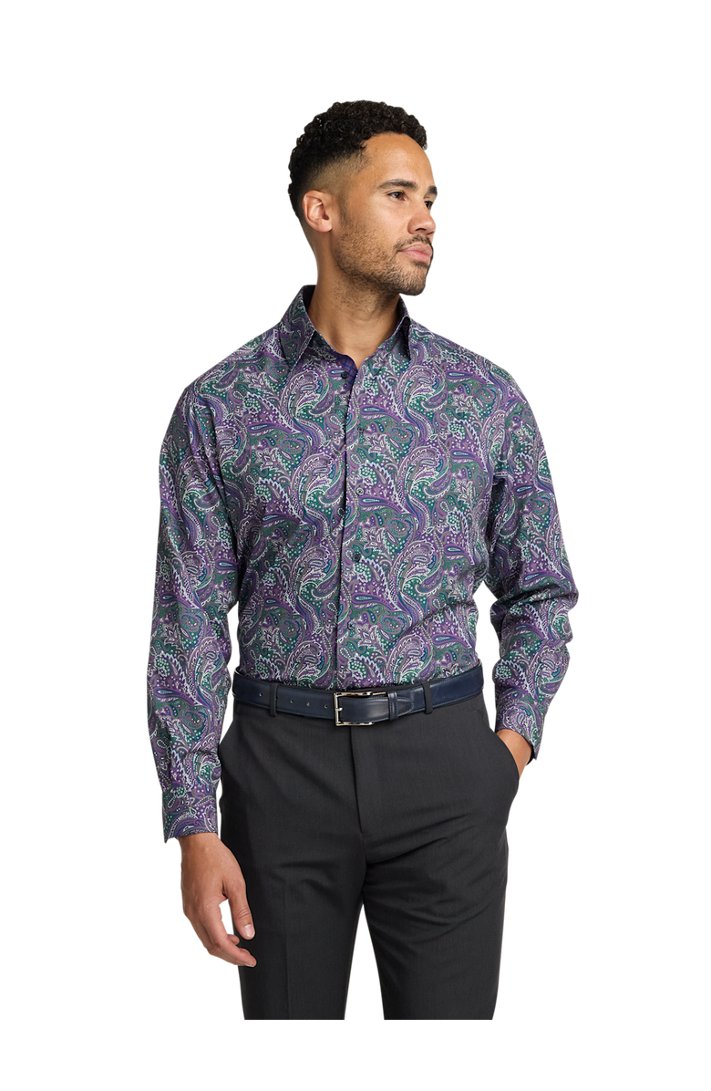 Paul Fredrick Performance Stretch Paisley Casual Shirt, Alternate, color,